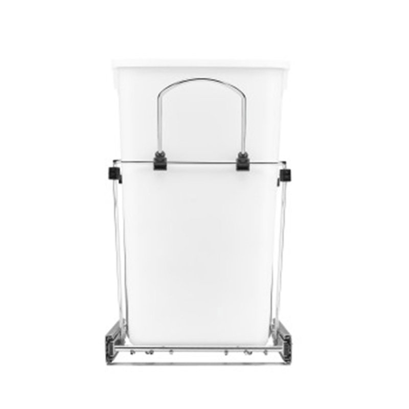 White Double 27 Quart Pull-Out Kitchen Trash Bin
