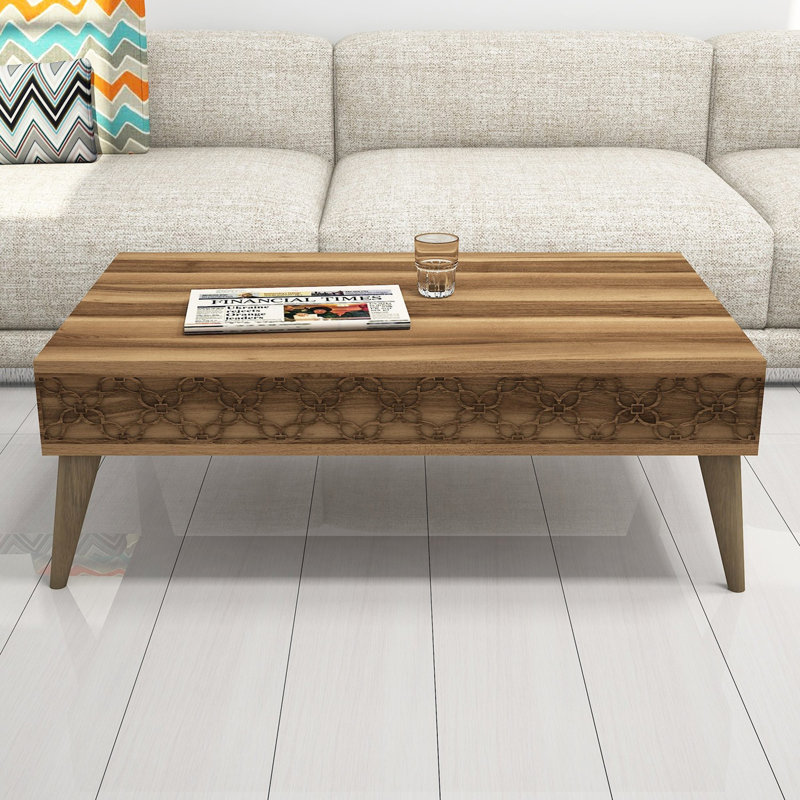 Table basse avec rangement Crowe, Brun