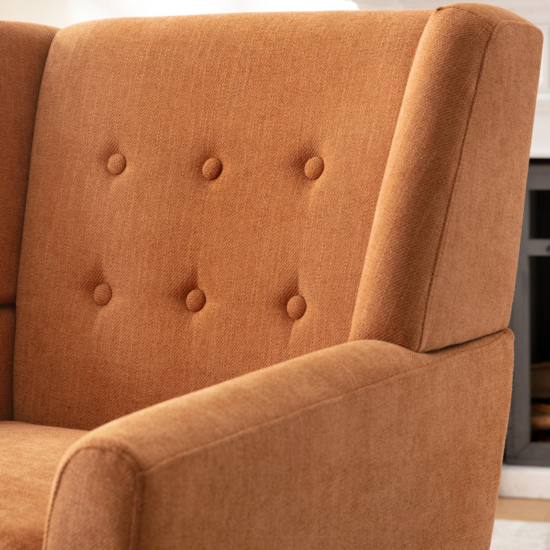 Upholstered Armchair, Orange