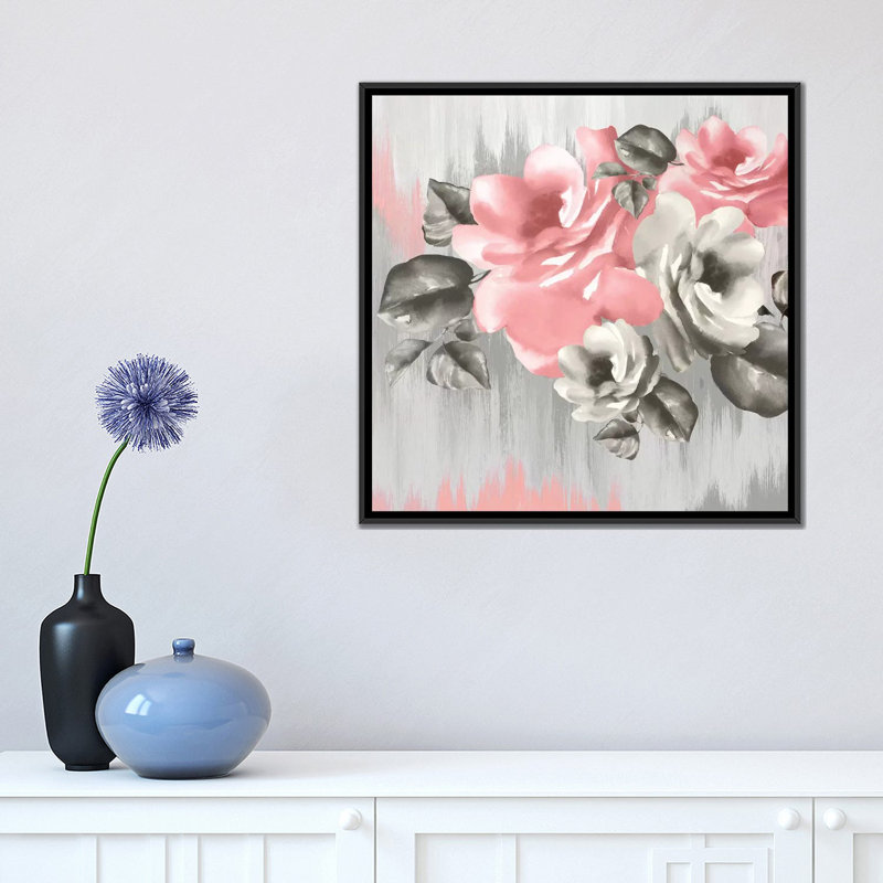 «Pink Potion» par Eva Watts - impression sur toile tendue, H 18 po x l 18 po x P 1,5 po, Toile avec cadre noir, Pas de tapis