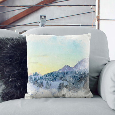 Mountain and Forest Cushion with Filling