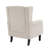 Duward Upholstered Beige Button Tufted Wingback Accent Chair with Rolled Arm and Thick Padded Cushion-541319379