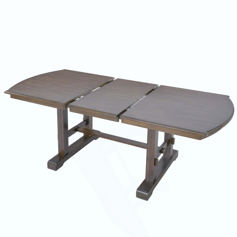 Table de salle à manger extensible, table de cuisine en bois de ferme avec rallonge amovible, grande table extensible pour 4 à 8 personnes