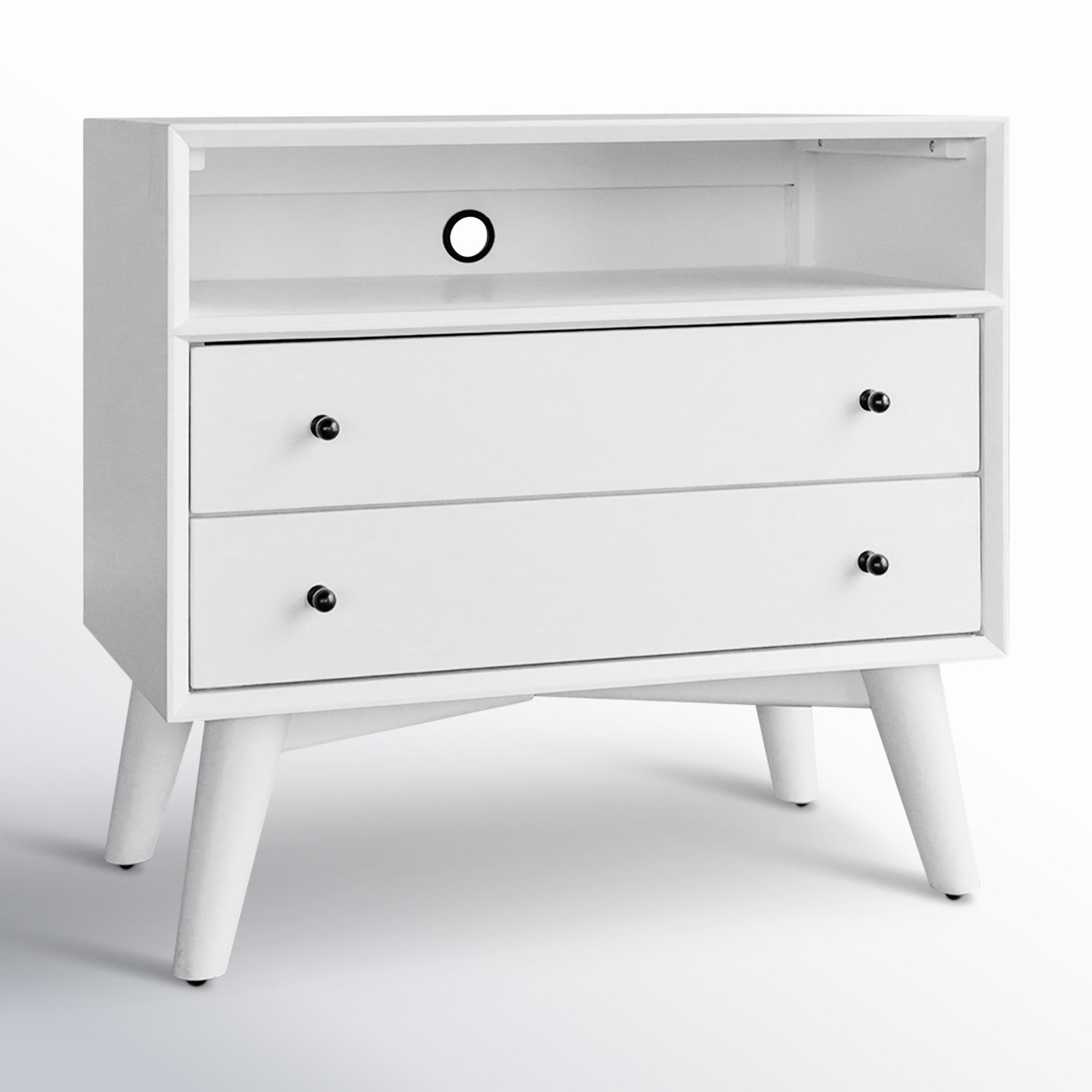 Williams Mahogany Nightstand with Shelf, White