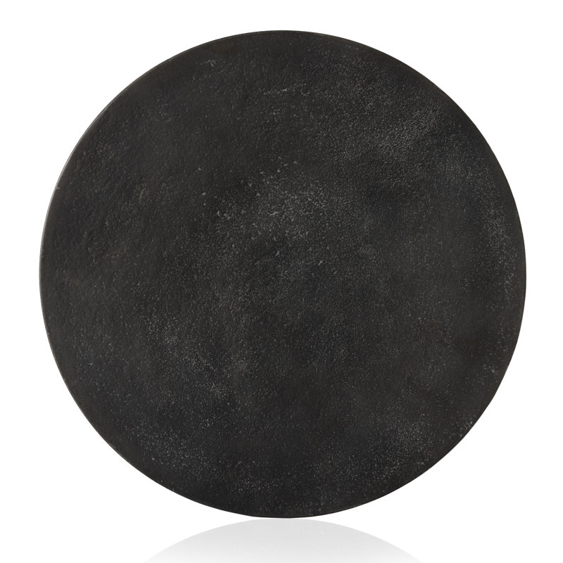 Javi Outdoor Round Side Table, Matte Black, Matte Black