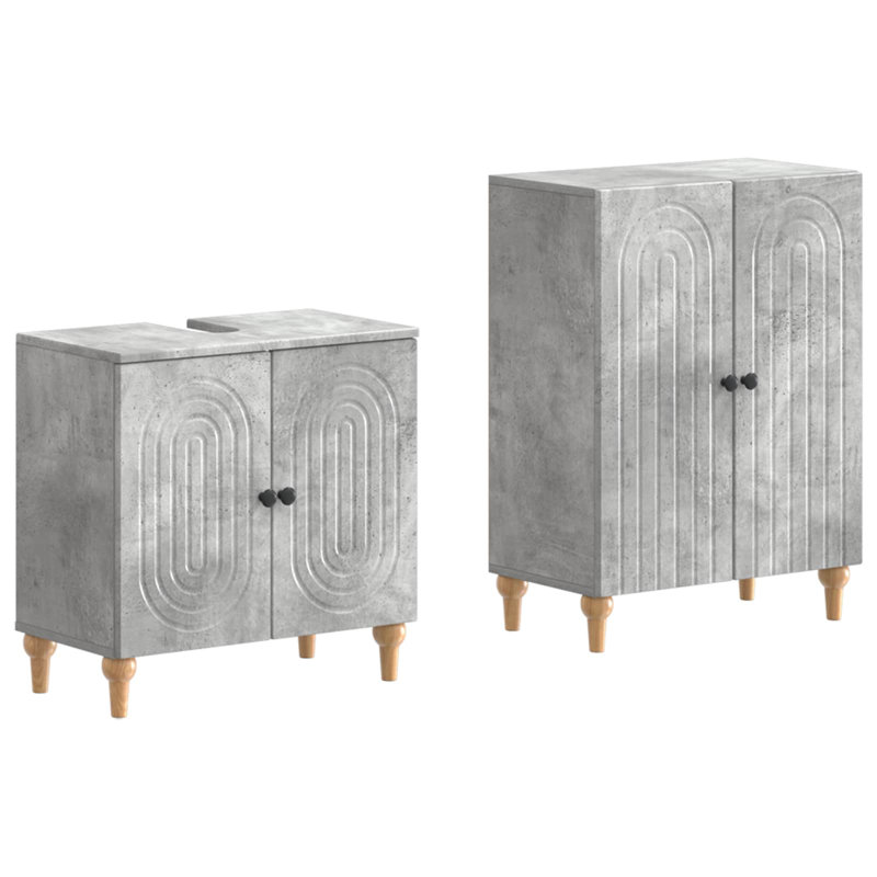 Bathroom Storage Furniture Set, Concrete Grey