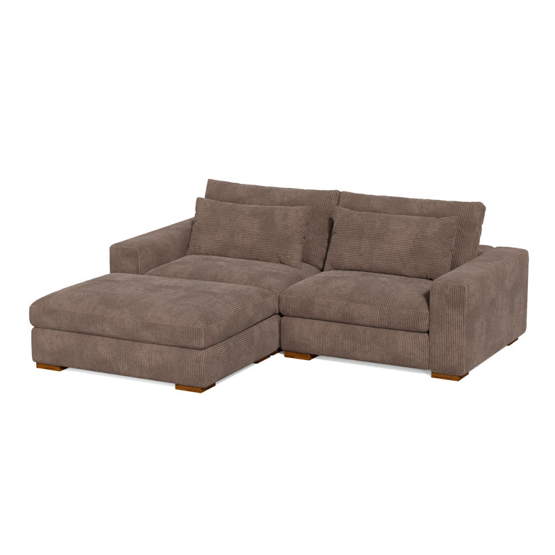 Alahya Corduroy L-Shaped Sectional Right Hand Facing, Chocolate Corduroy