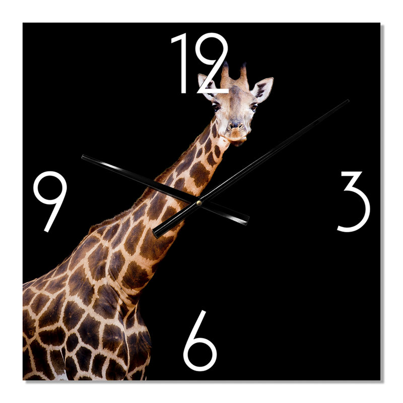 Portrait d'une girafe VII - Horloge murale de ferme, Petit