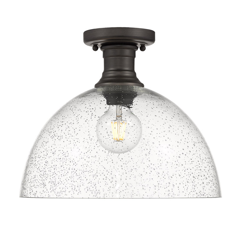 Bales Glass Semi Flush Mount, Rubbed Bronze