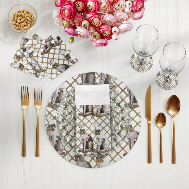 Regal Greyhound Marion Pebble 16" Vinyl Placemat, Luxe