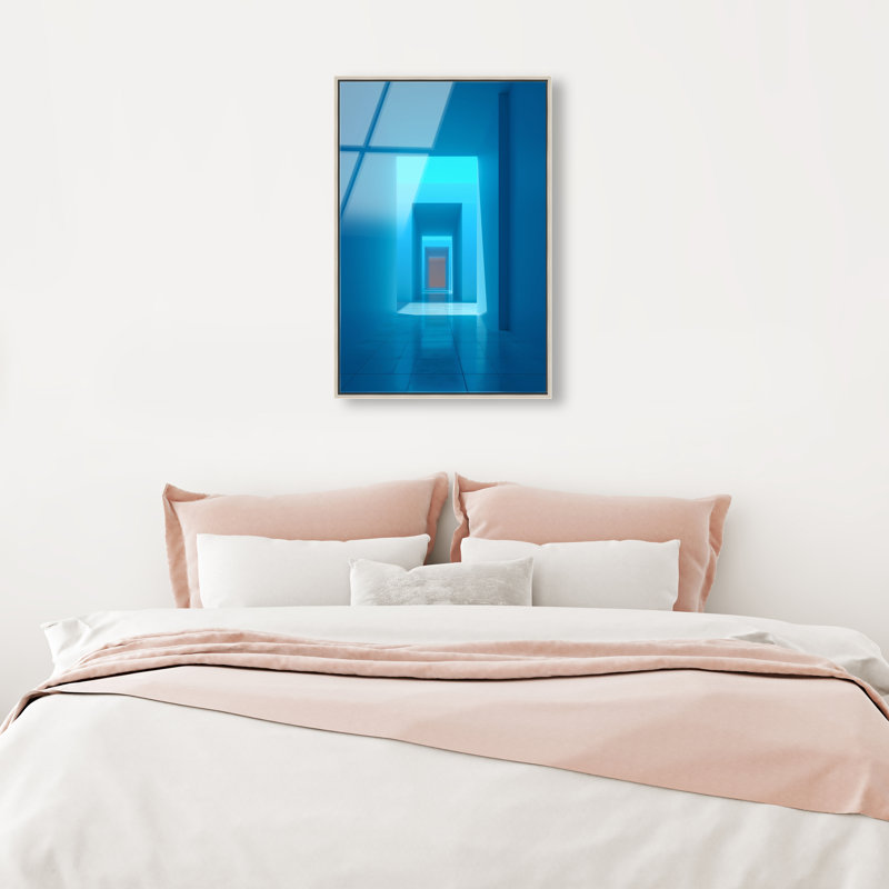 Cerulean Corridor II Print, 16"H x 11"W, Silver Floater Frame