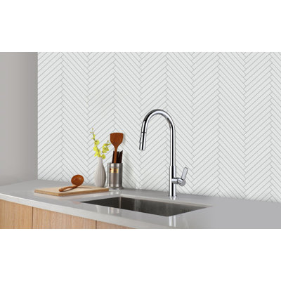 Royal 0.6" x 6" Marble Herringbone Mosaic Wall & Floor Tile
