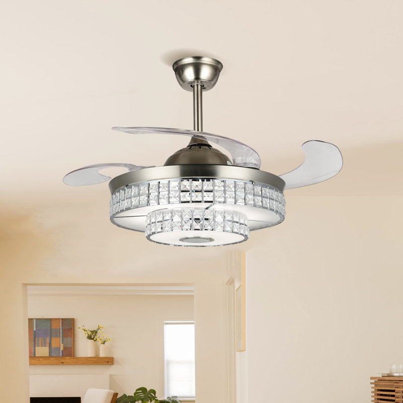 Thaniel 42'' Ceiling Fan with LED Lights and retractable fans