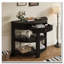 Console cannelée demi-lune avec tiroir et tablettes-600970661