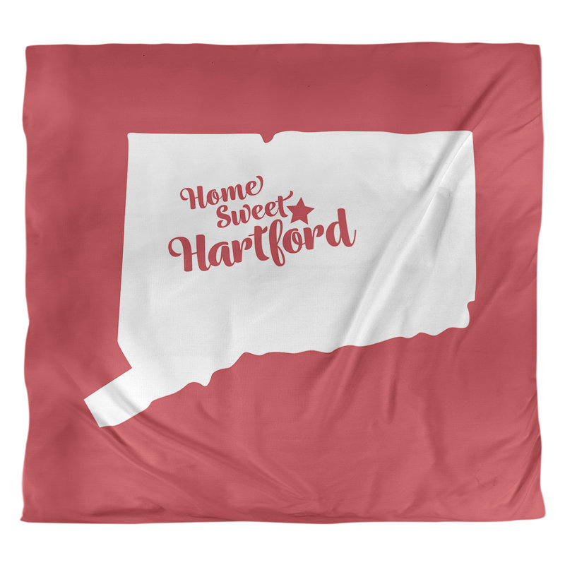 Housse de couette hartford connecticut, Housse de couette pour très grand lit, Rouge, Microfibre