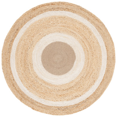 Natural Fiber Handwoven Jute Geometric Rug