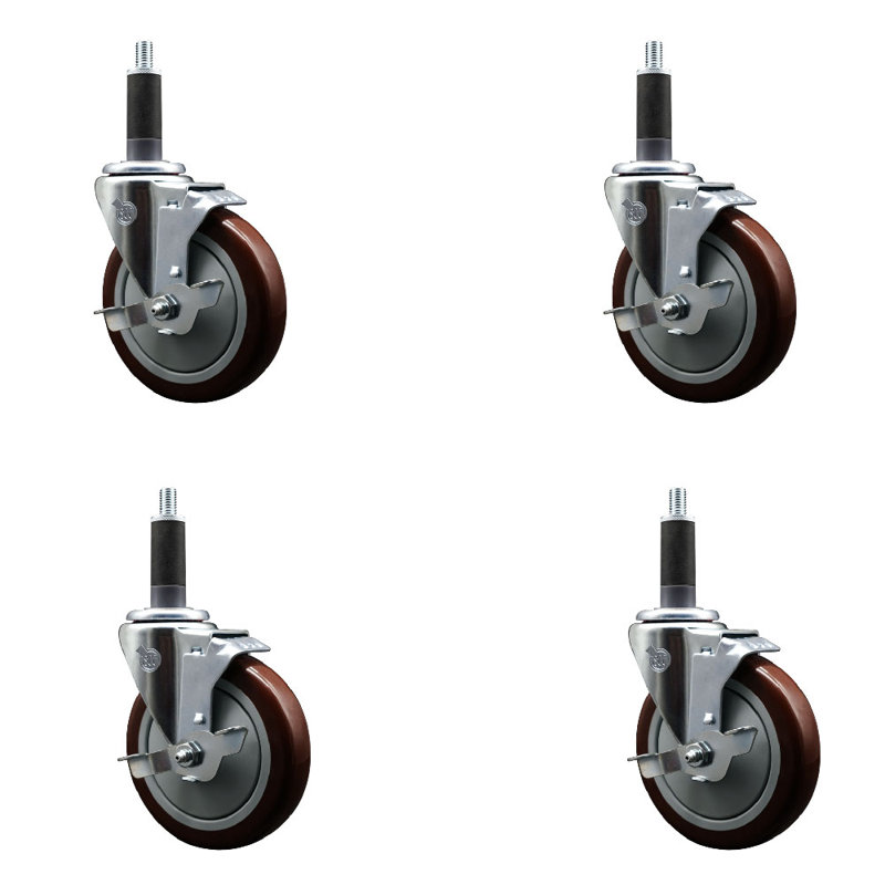 Ensemble de roulettes extensibles 1 po en poly avec pivot SCC