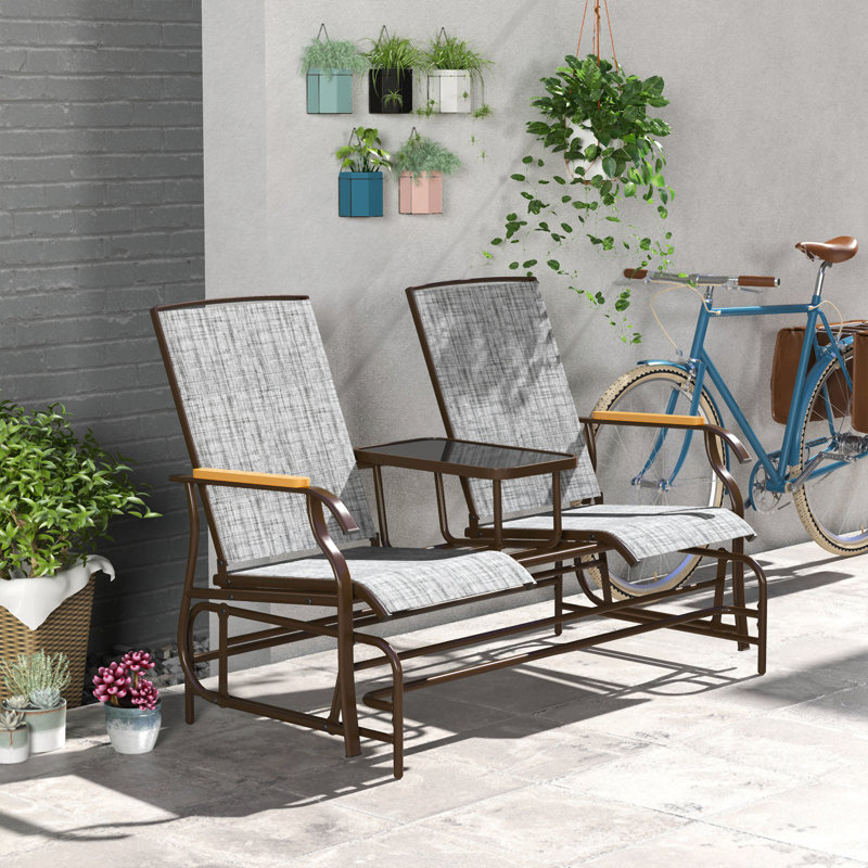 Banc oscillant d'extérieur pour 2 personnes Outsunny