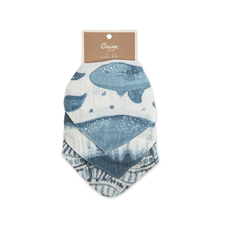 Crane Baby Nautical 3pc. Bib Set - Caspian Collection
