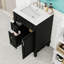 Meuble-lavabo moderne avec lavabo en céramique, 2 tiroirs, tablette réglable et armoire de rangement-157071344