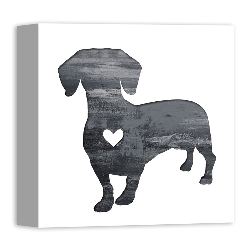 " Ink Silhouette Dachshund ", 12" H x 12" W