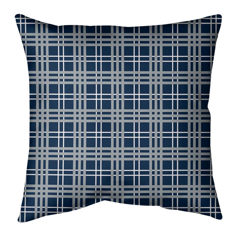 Coussin Los Angeles, 16 po x 1 po, Housse de coussin seulement - sans coussin, Gris / bleu Seattle 