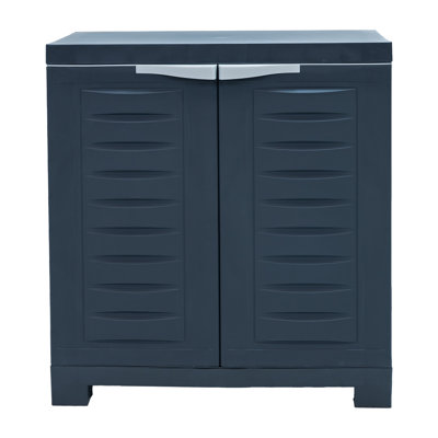 Adjustable 25.5" Plastic 1-Shelf Freestanding Garage Storage Cabinet