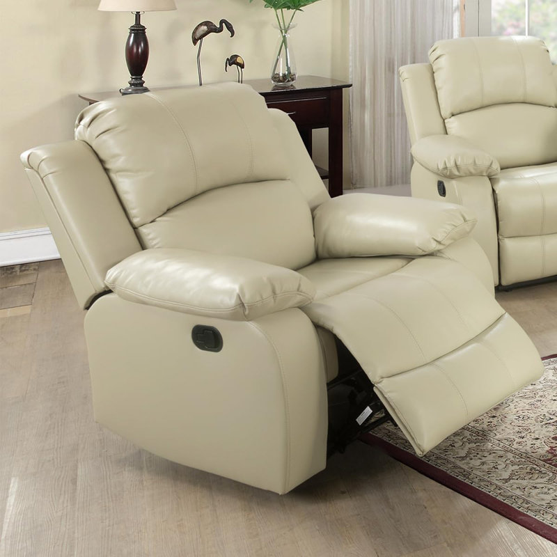 Fauteuil inclinable en cuir recyclé beige