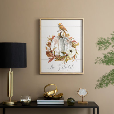 Be Be Grateful Bird, reproduction encadrée - bois massif