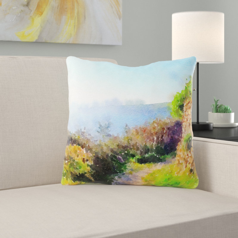 Coussin watercolour Kaira, Microsuède, Intérieur