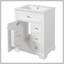 Meuble-lavabo blanc 24 po avec lavabo, panneau de fibres à densité moyenne et fabrication en bois de pin, 3 tiroirs et armoire avec support de rangement à 2 niveaux, porte et tiroirs à fermeture en douceur, conception moderne pour les petites et moyennes salles de bain-579169864