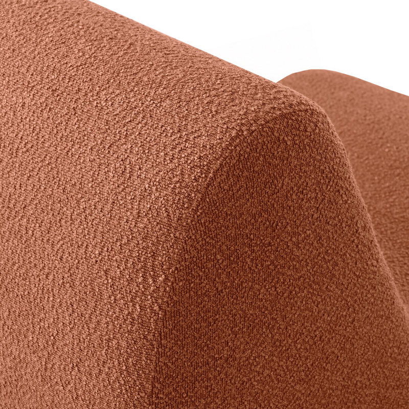 Fauteuil d'appoint avec repose-pieds Modern Wave, Mélange de polyester orange brûlé