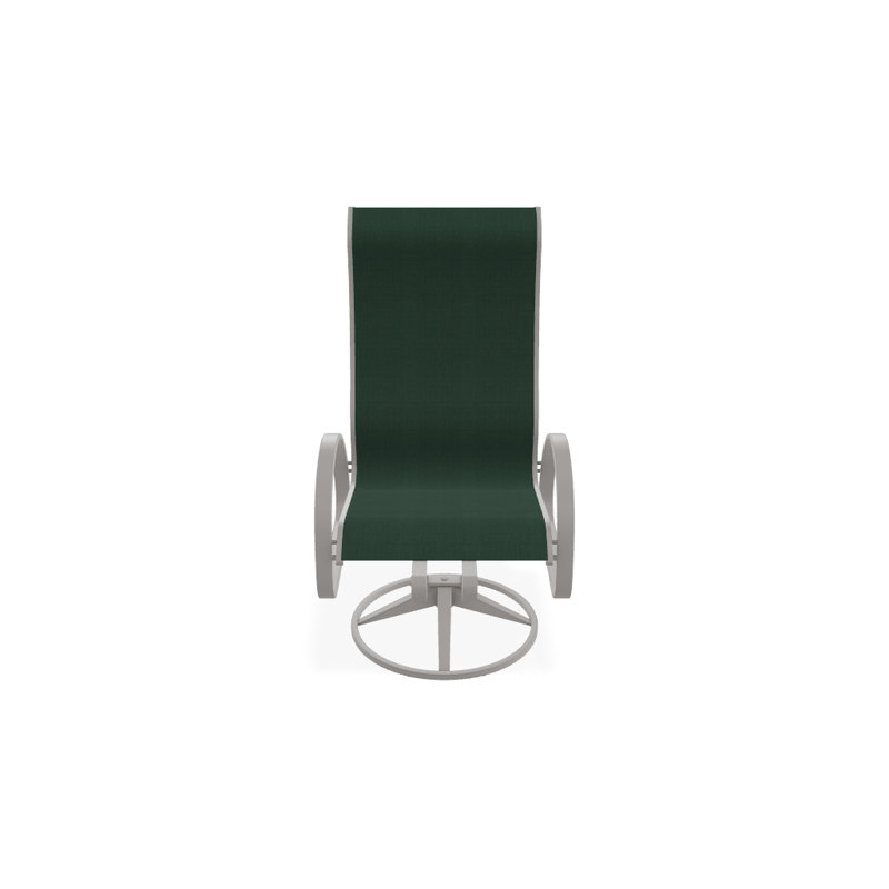 Fauteuil de patio pivotant Hiraku, Vert forêt 22D Sunbrella® vert, Gris chaleureux texturé