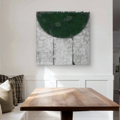 Green Half Circle - Contemporary Living Room Metal Print Decor