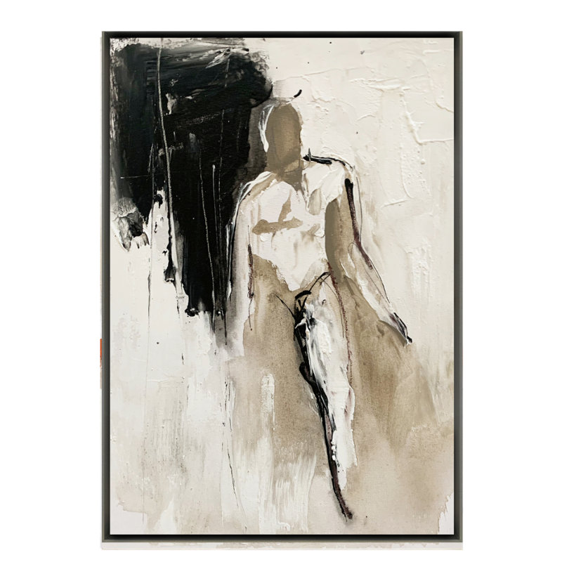 Velora Single Picture Frame Painting on Wood, 150 cm H x 120 cm W, Silver
