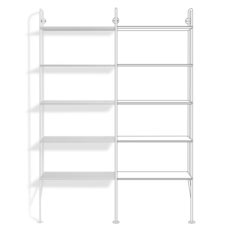 Hitch Bookcase Add-on Kit, White/White