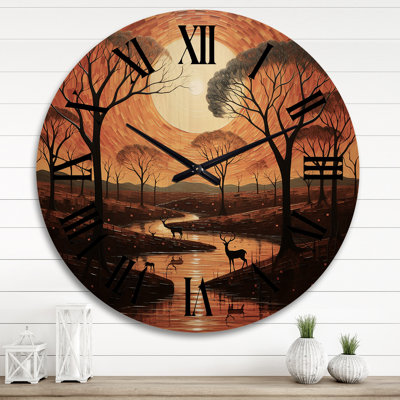 Horloge murale en bois massif Neco