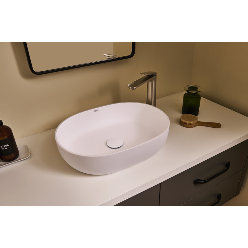 Oval Vessel Bathroom Sink, White