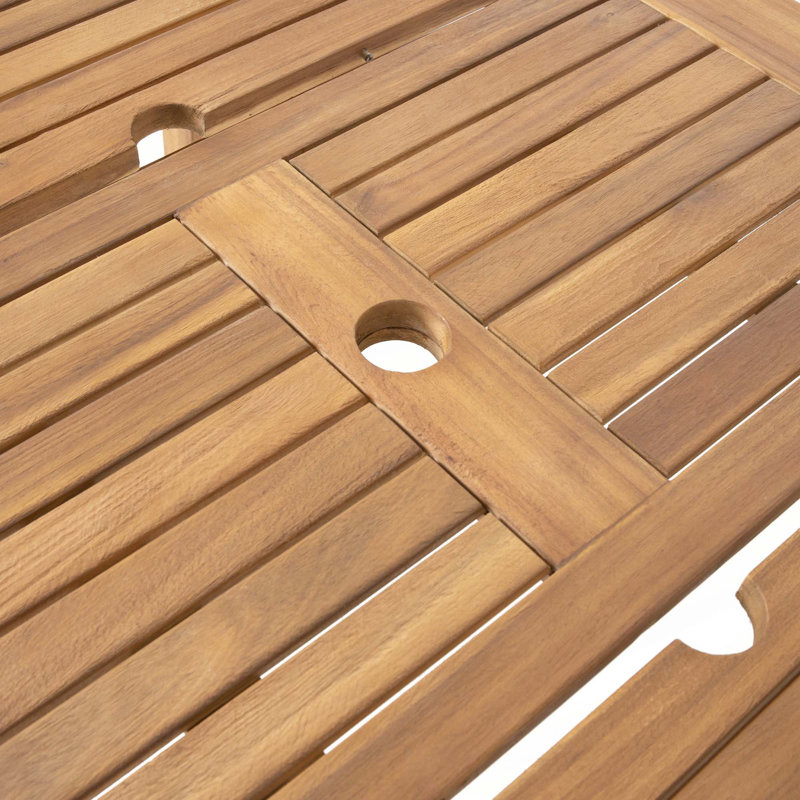 Table de salle à manger d'extérieur extensible en bois d'acacia, Naturel