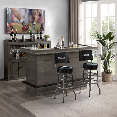NFL Philadelphia Eagles Swivel Chrome Bar Stool With Back