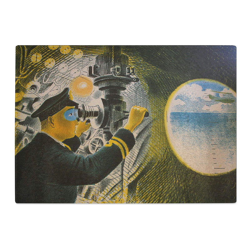 Submarine by Eric Ravilious Chopping Board, 20cm W x 28.5cm L
