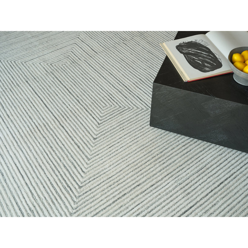 Serenity handloomed PET Beige/Brown Area Rug, Rectangle 12' x 15', Gray/Ivory