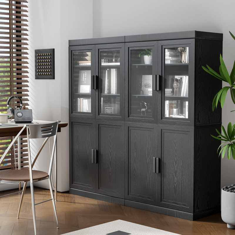Bonie 62" Book Cabinet Storage Bookcase, Black
