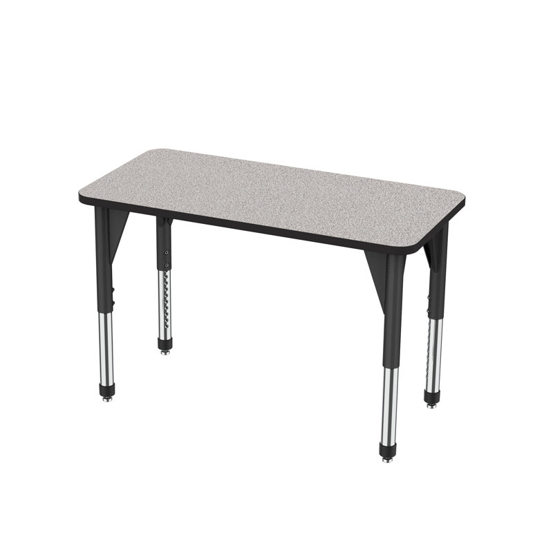 Table d'activité rectangulaire à hauteur réglable Premier Series, H 31 po x L 48 po x l 24 po, Noir, Gris nebula