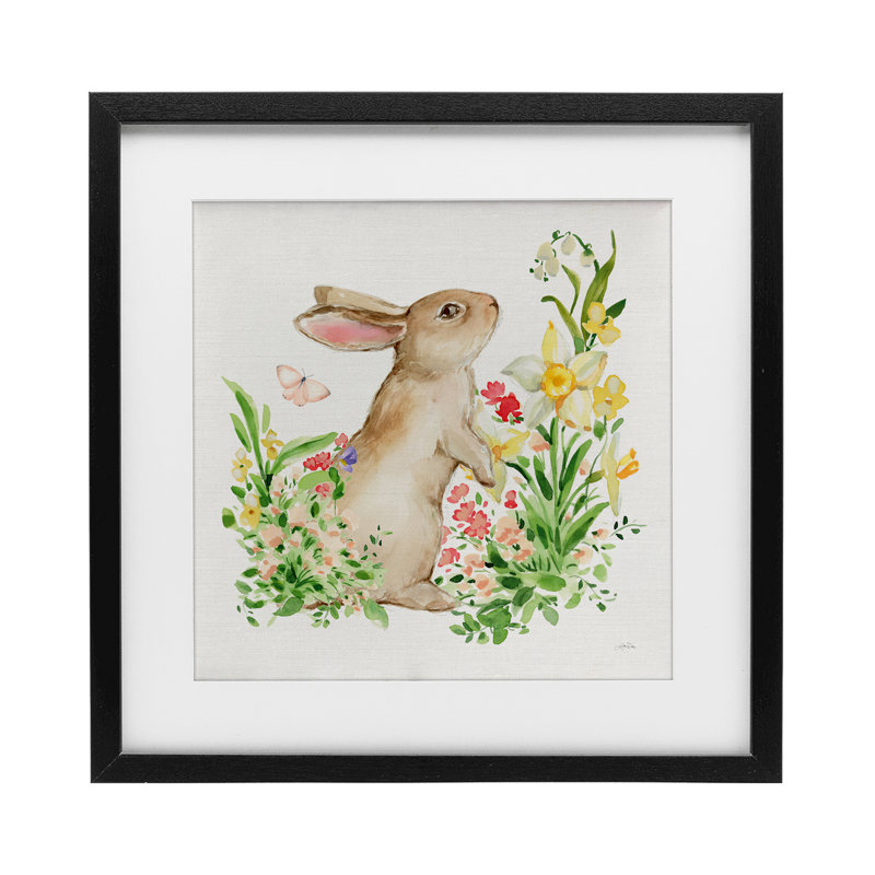 «Spring Celebration Rabbit», reproduction encadrée sous verre, conception de Katrina Pete, H 13 po x l 13 po