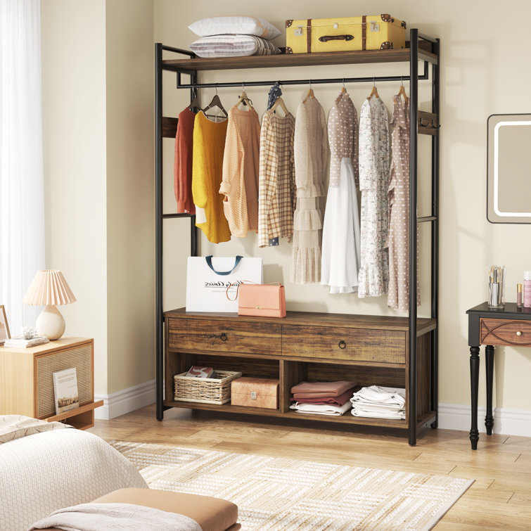 Aubree 47 W Closet System Dotted Line Finish: Walnut