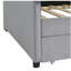 Lit plateforme simple tapissier avec rangement et tiroirs, gris-129461209