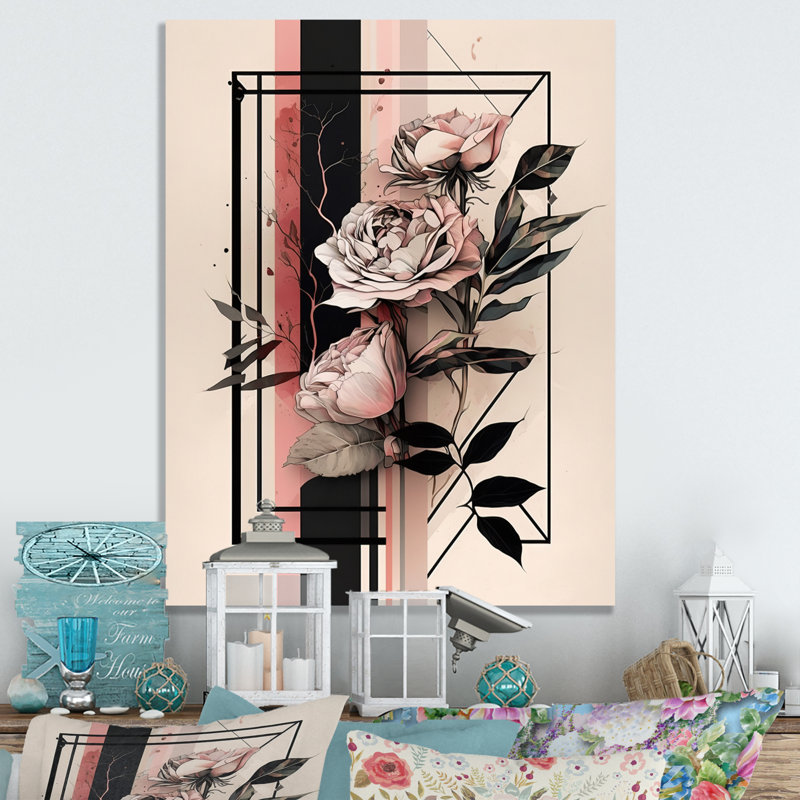 - Décoration murale en métal roses florales, H 40 po x l 30 po x P 1 po