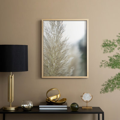 «Subtle Graminées IV», reproduction encadrée - bois massif