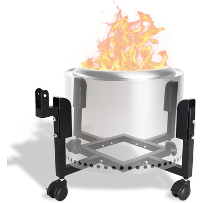 Févtech - Support de chariot de foyer portatif compatible avec Solo Stove Yukon et autre foyer - Support de foyer avec bras de soutien pour une mobilité sans effort du foyer - Accessoires de poêle Solo